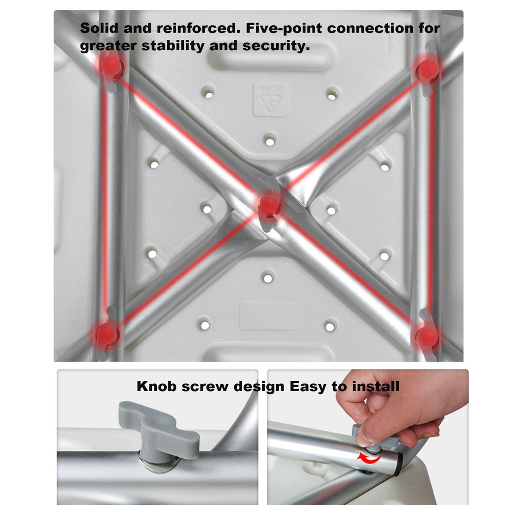 Heavy Duty Shower Chair with Arms Back Padded Adjustable Non-Slip J126906