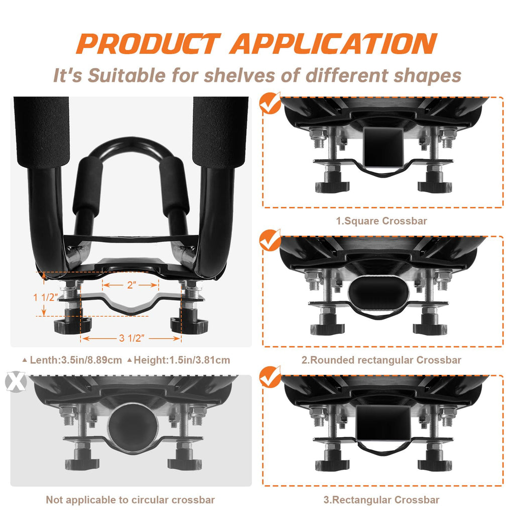 2 Pair J-Bar Kayak Roof Rack with 4 Ropes V17152