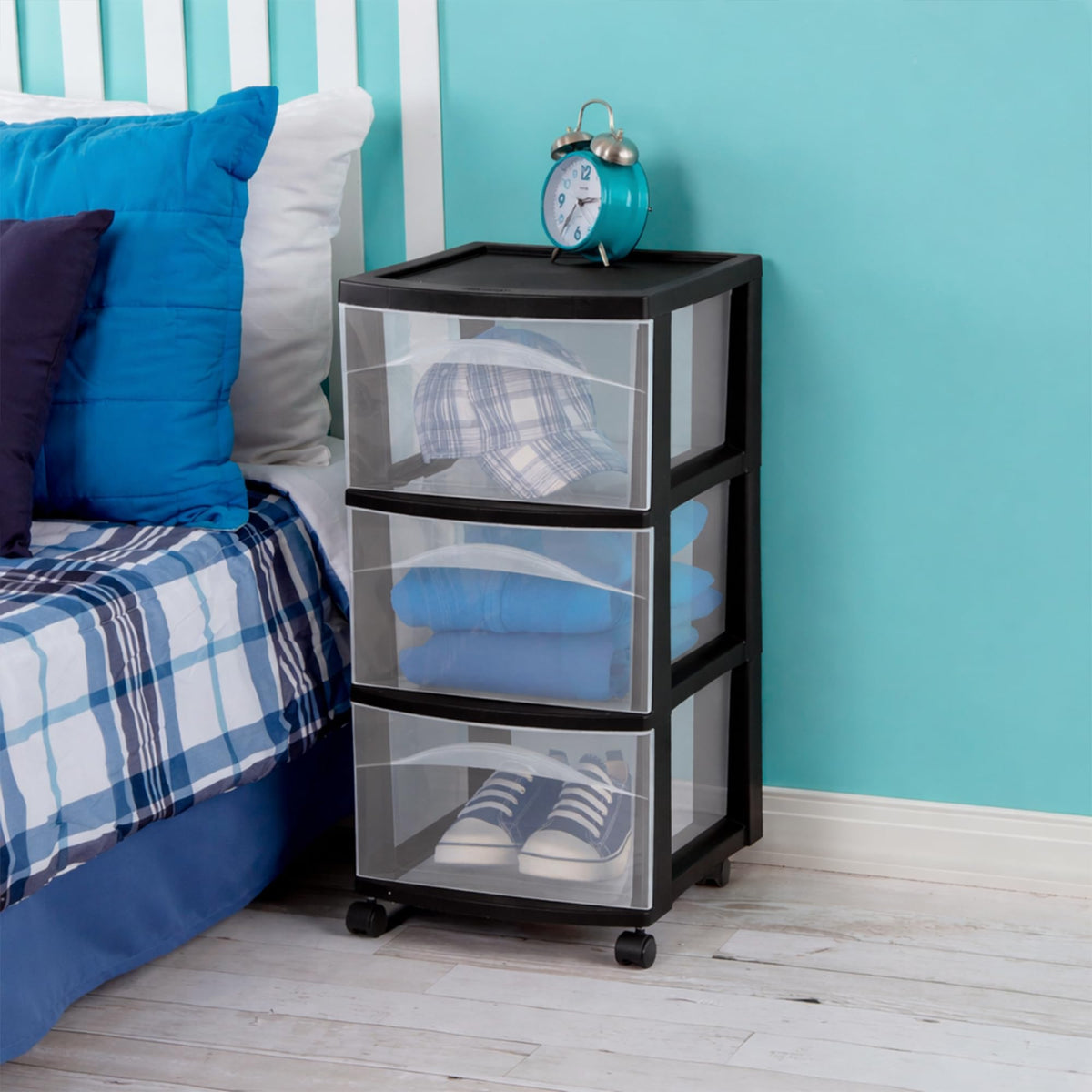 3-Drawer Cart with Wheels, 2-Pack M594