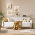 Twin Size Upholstered Linen Daybed with Metal Legs C6666
