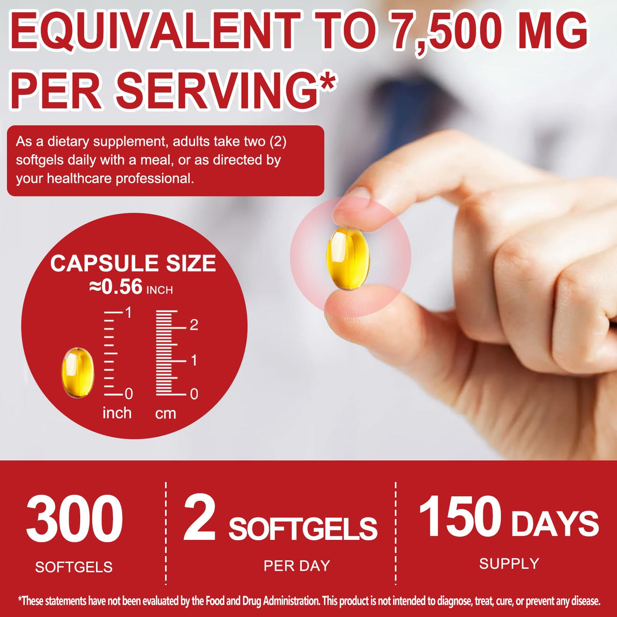 Odorless Garlic Softgels 7500mg 300 Softgels F7293