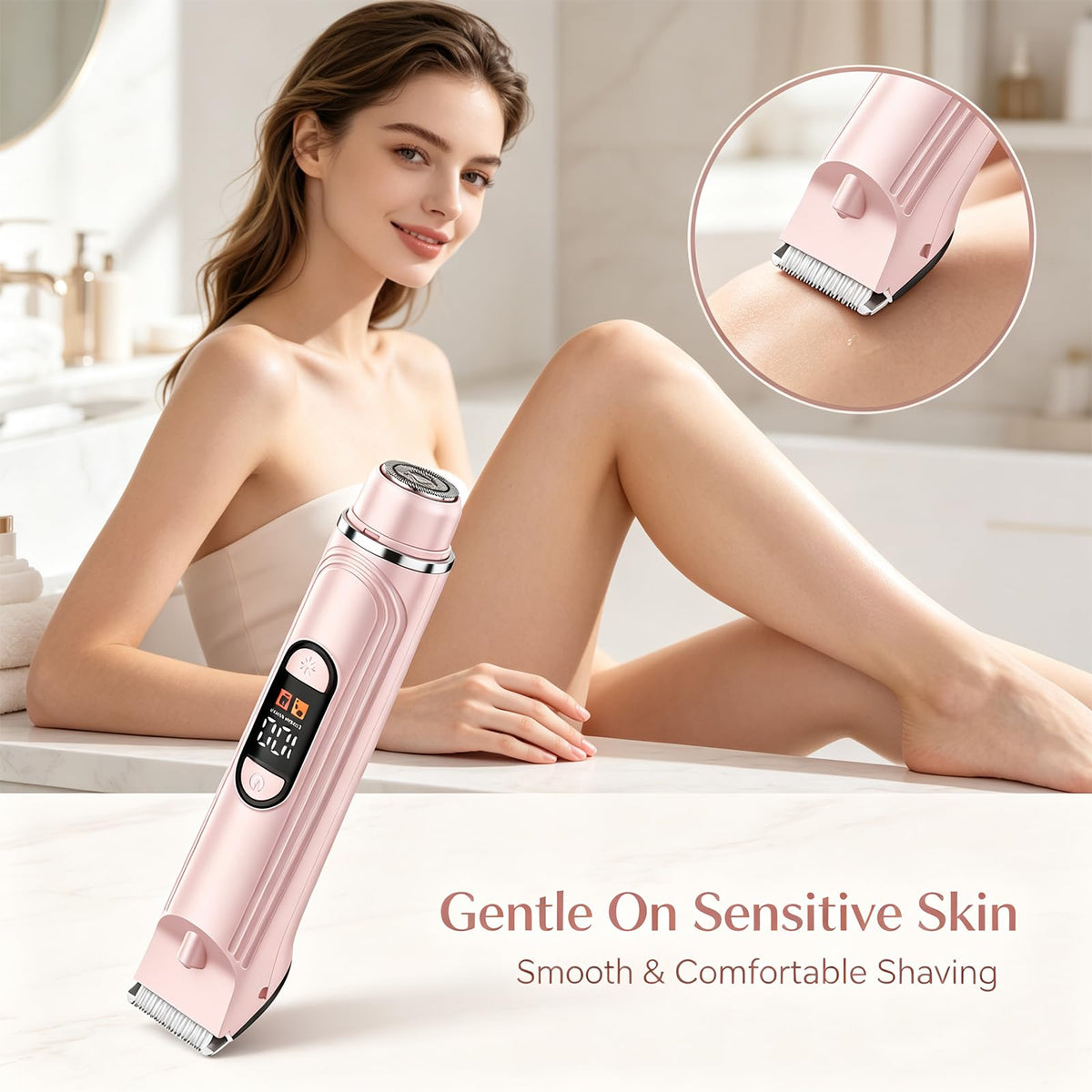 Waterproof Rechargeable Electric Razor with 2 Heads O9435