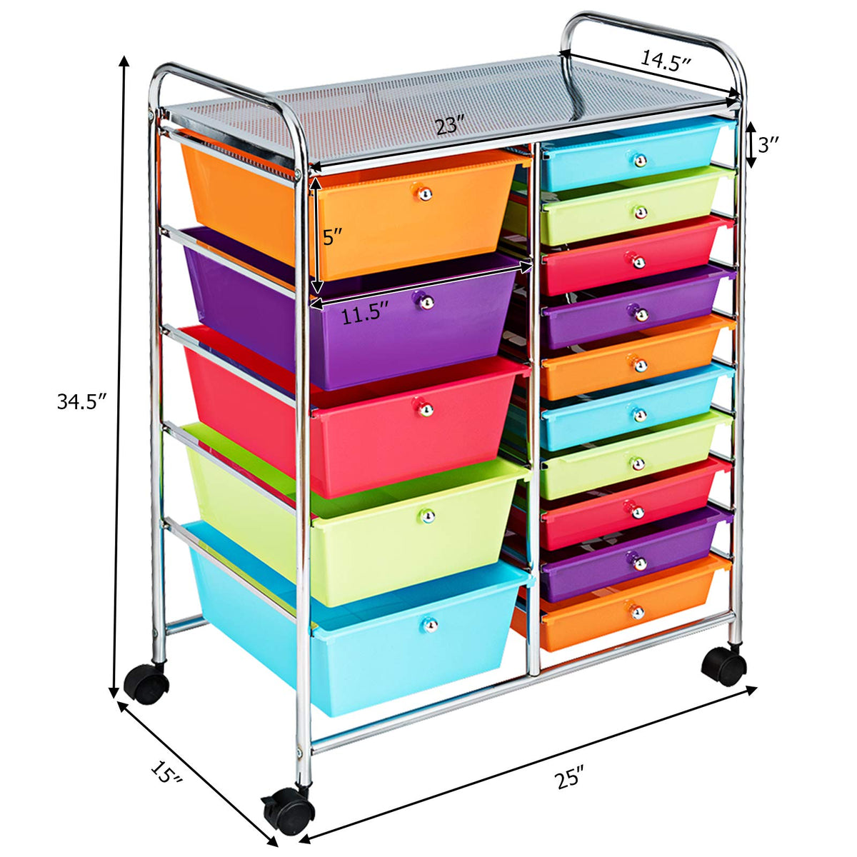 15 Drawer Rolling Storage Cart U656754