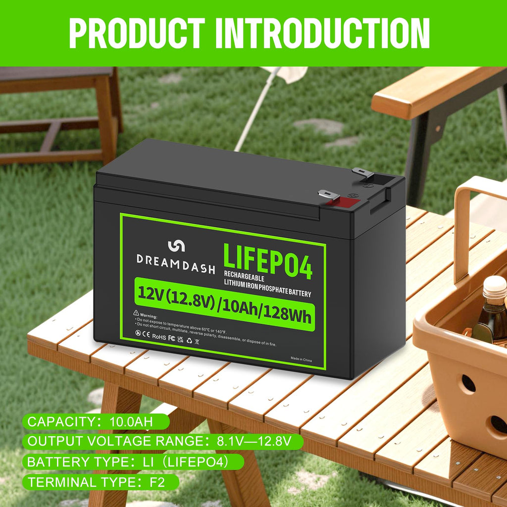 12V 10Ah LiFePO4 Lithium Battery A51853