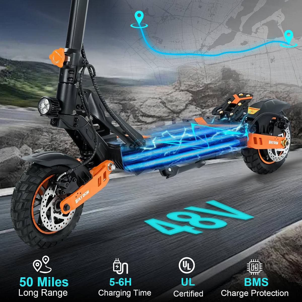 1600 W Motor 50 Miles Range 40 MPH Electric Scooter P88127