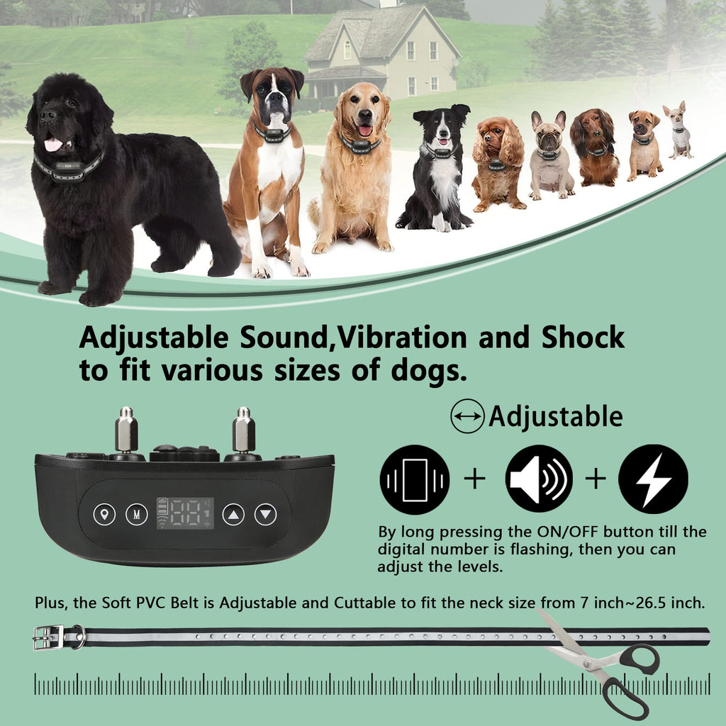 Wireless Dog Fence System with Waterproof Rechargeable Collar W218