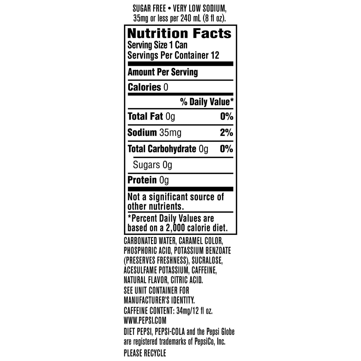 Diet Pepsi Soda 12 fl oz 36 Cans D783609