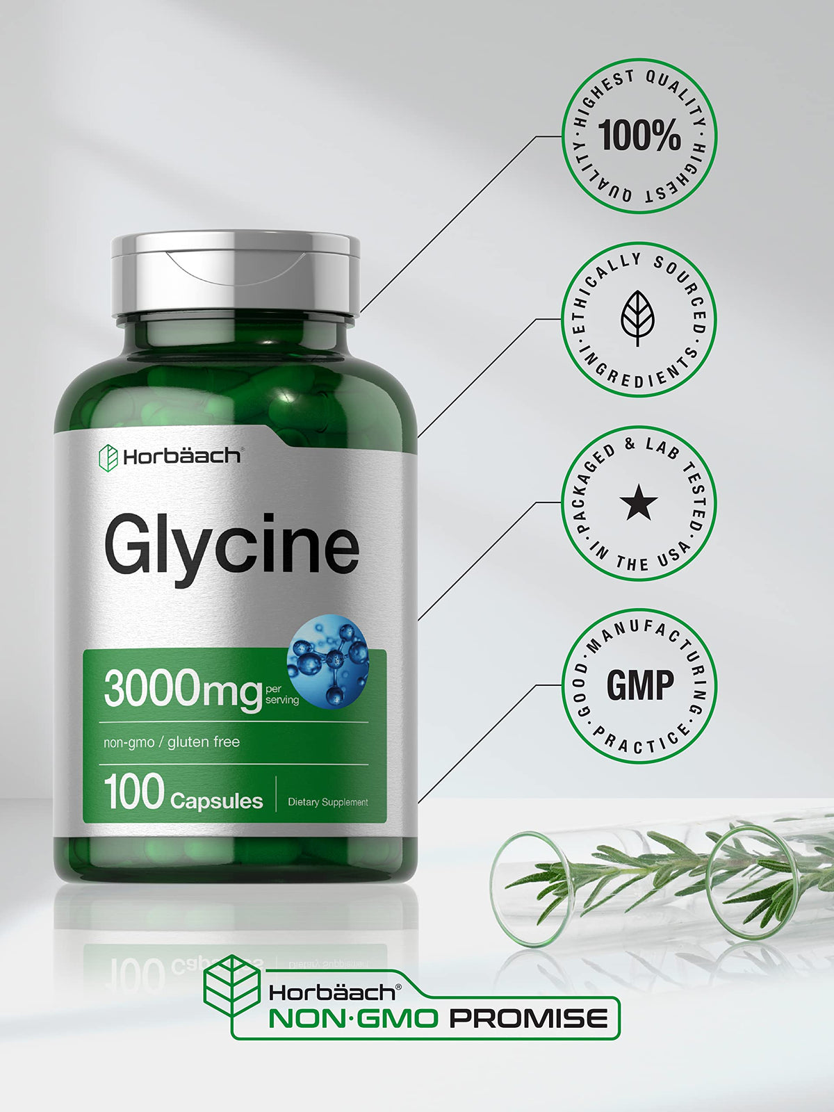 Glycine 3000mg 100 Powder Capsules N7502