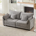 Light Gray Chenille 2 Seater Sofa with Pillows L751532