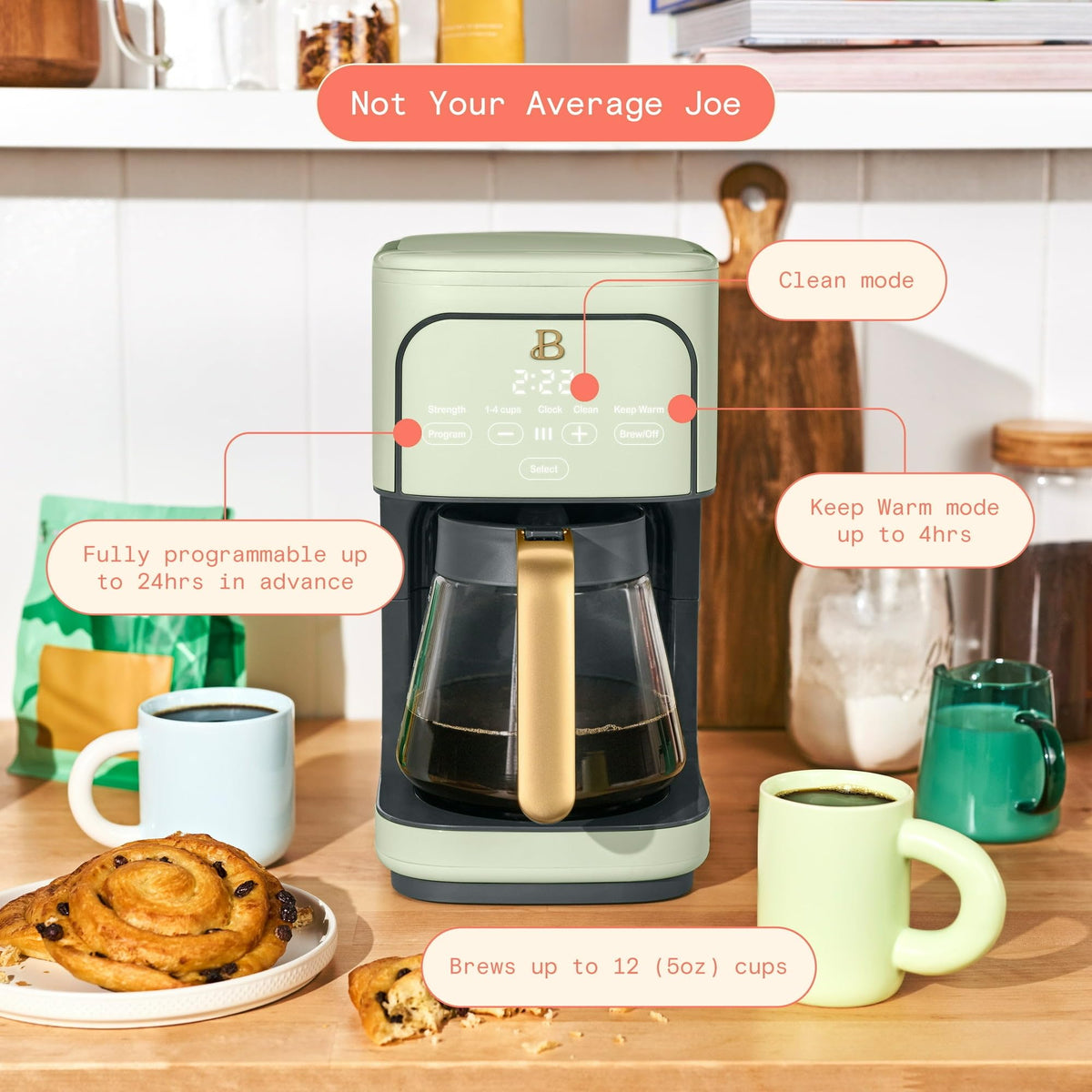 12 Cup Programmable Drip Coffee Maker with Glass Carafe K89180