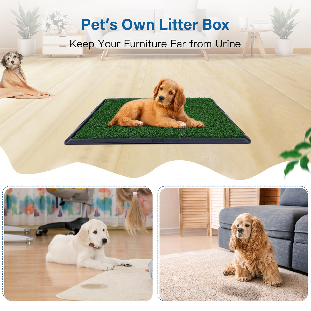 Artificial Dog Grass Pad with Tray 16x20 inches A382508