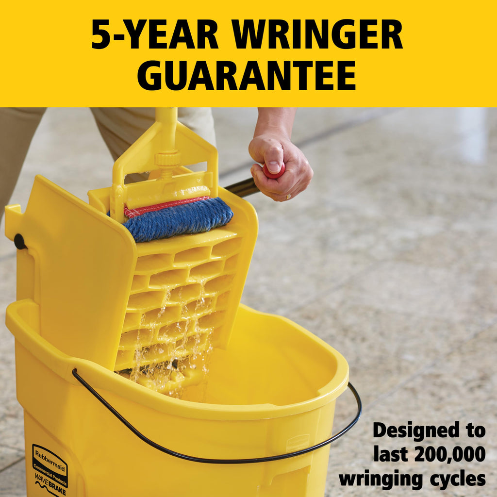 26 Qt. Side-Press Mop Bucket and Wringer Combo on Wheels, Yellow Q3204