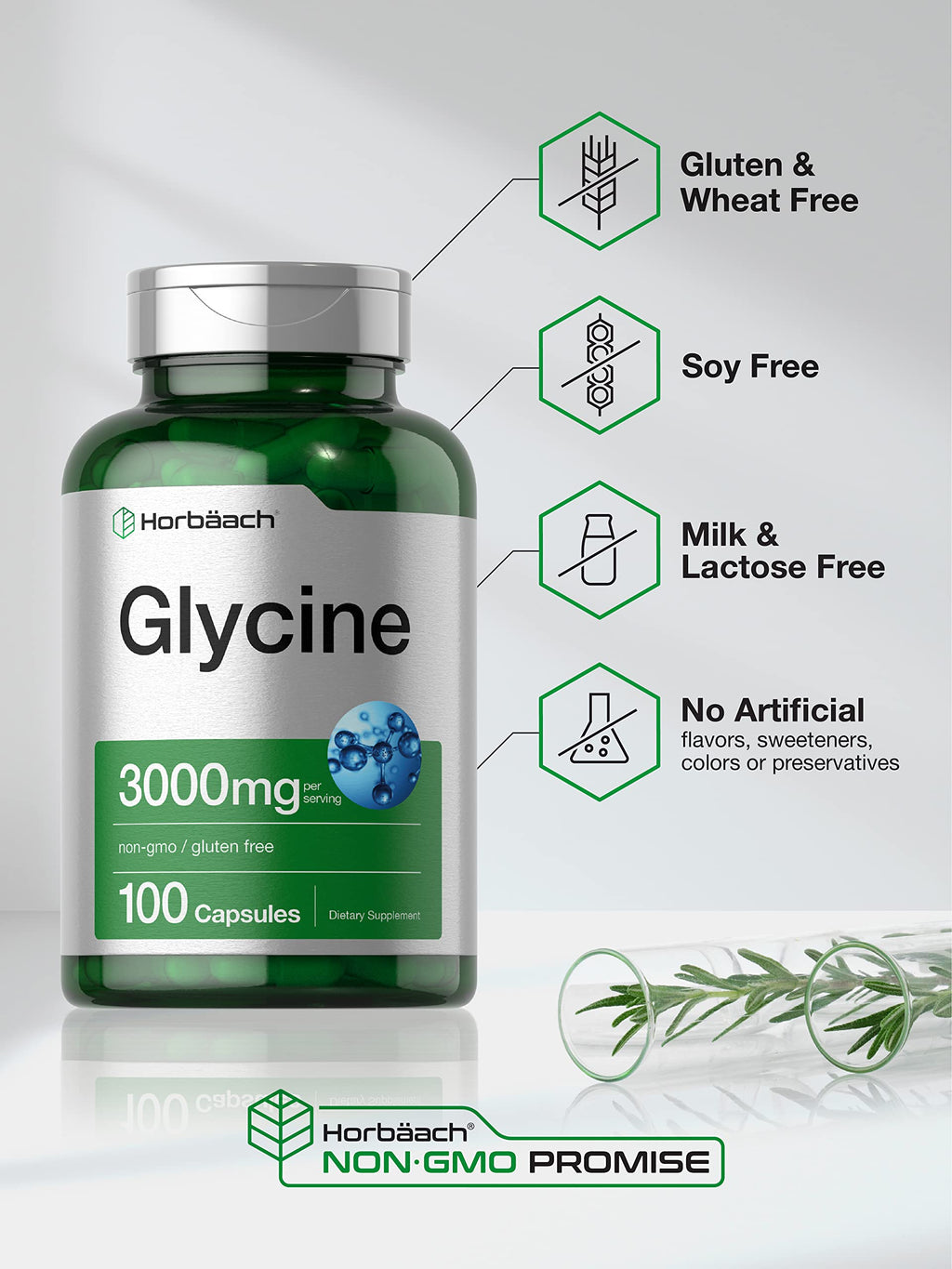 Glycine 3000mg 100 Powder Capsules N7502