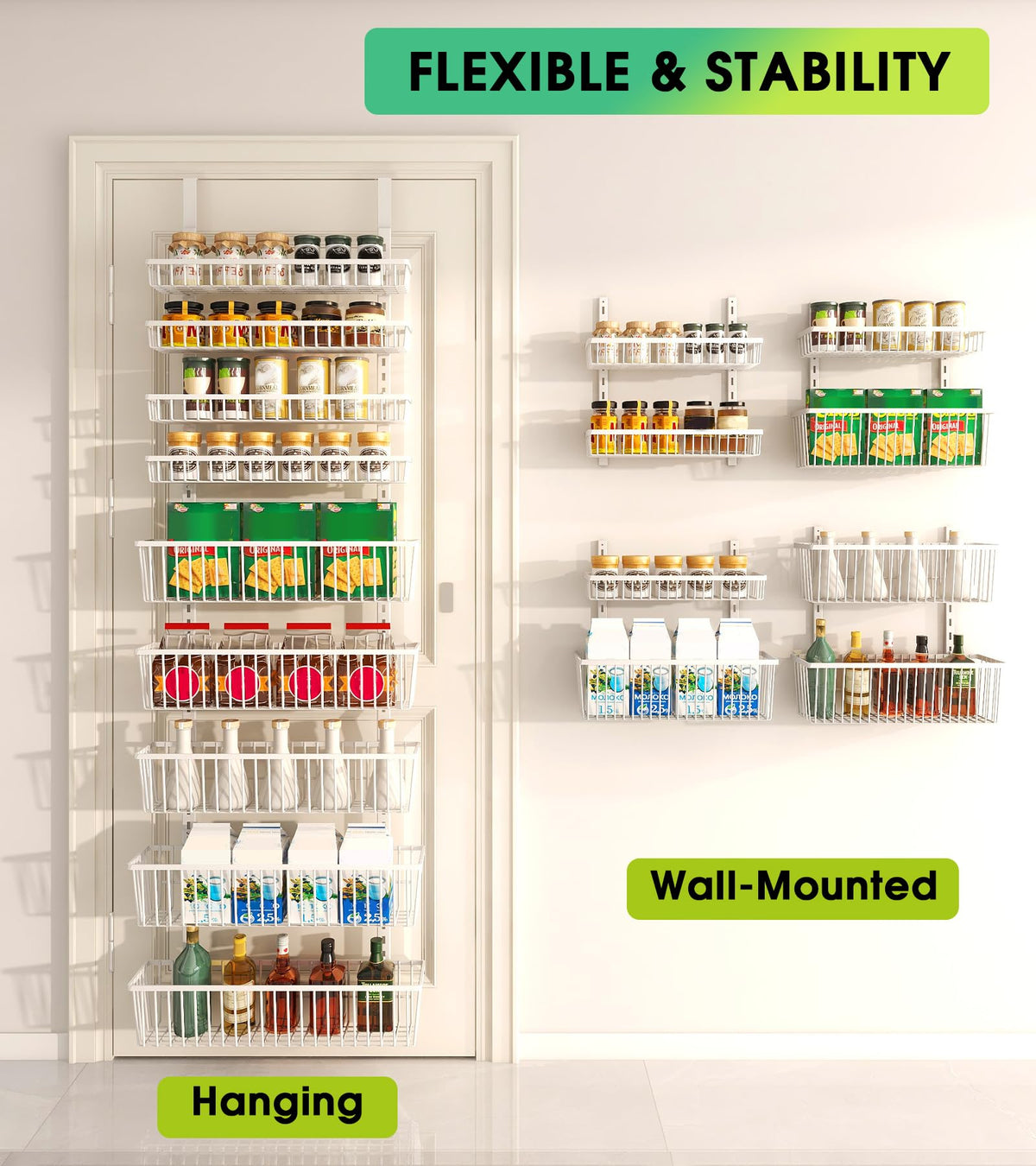 White 9-Tier Over The Door Pantry Organizer Z700913