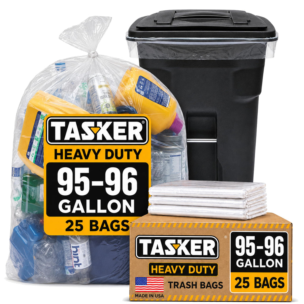 95-100 Gallon Clear Heavy Duty Trash Bags I968