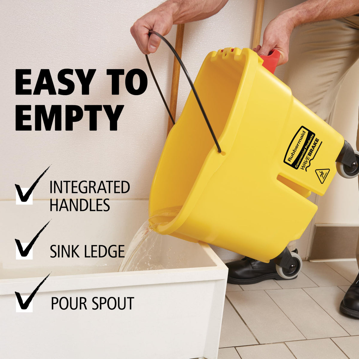 26 Qt. Side-Press Mop Bucket and Wringer Combo on Wheels, Yellow Q3204