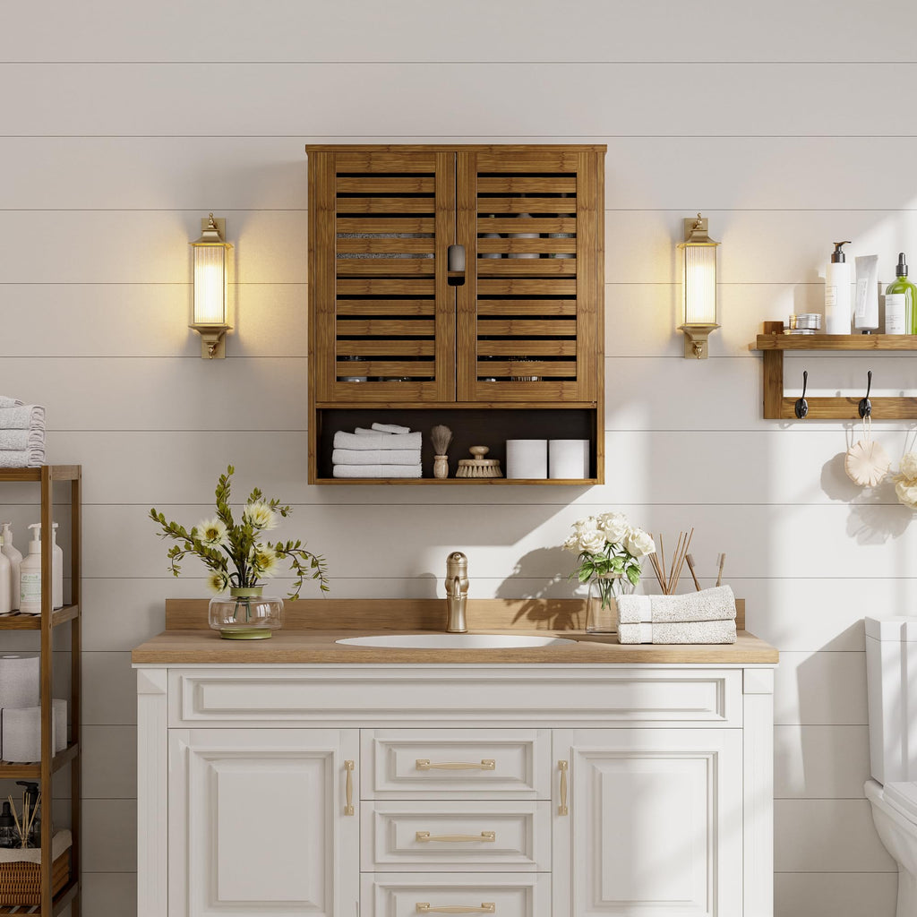 Bamboo Over-The-Toilet Storage Cabinet with 2 Door Y723