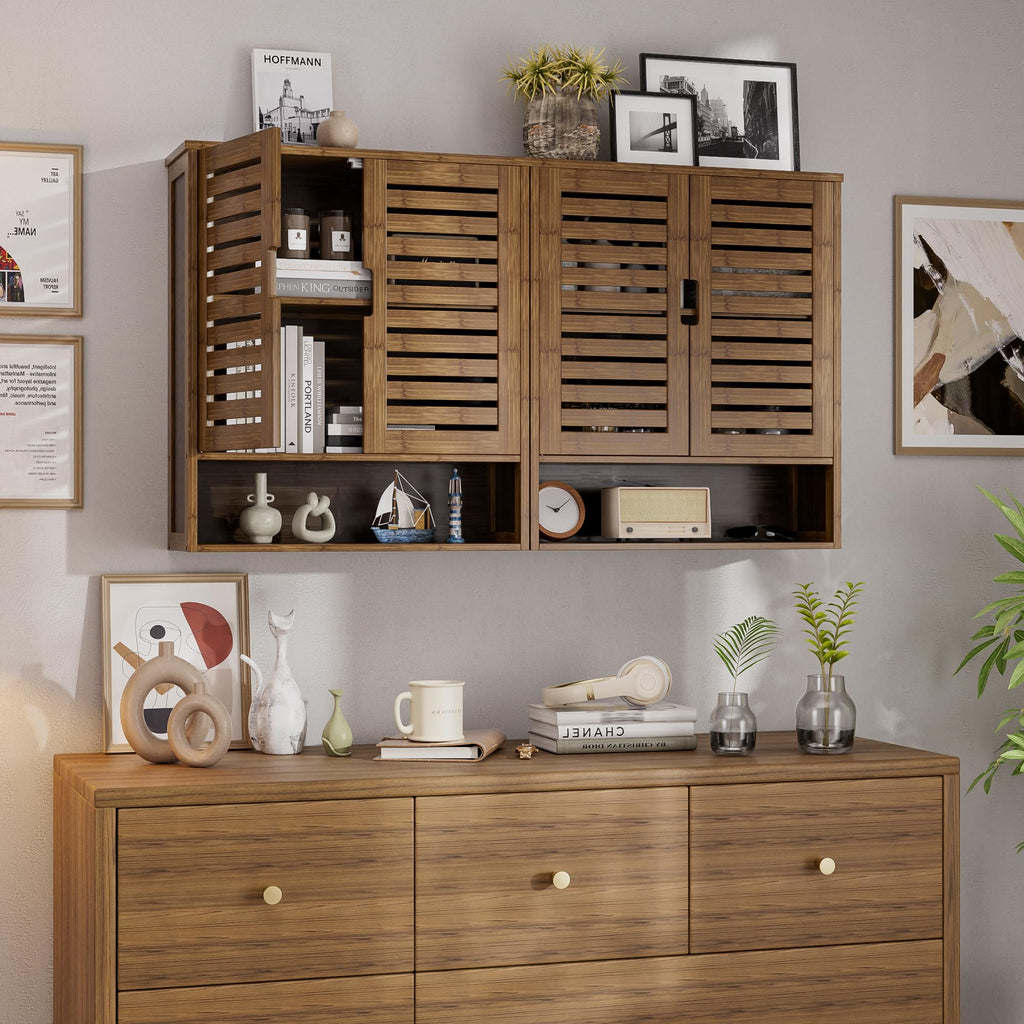 Bamboo Over-The-Toilet Storage Cabinet with 2 Door Y723