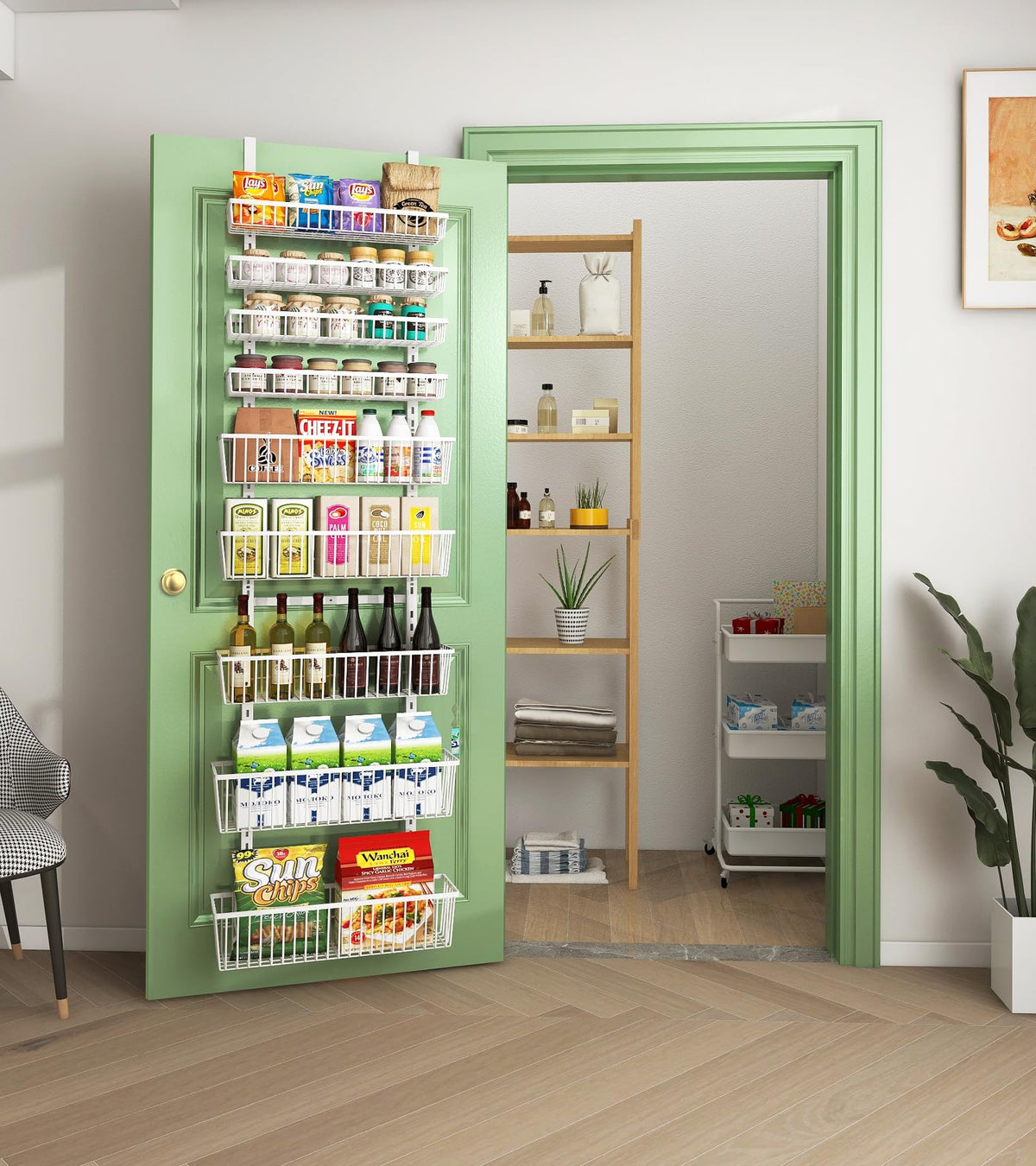 White 9-Tier Over The Door Pantry Organizer Z700913
