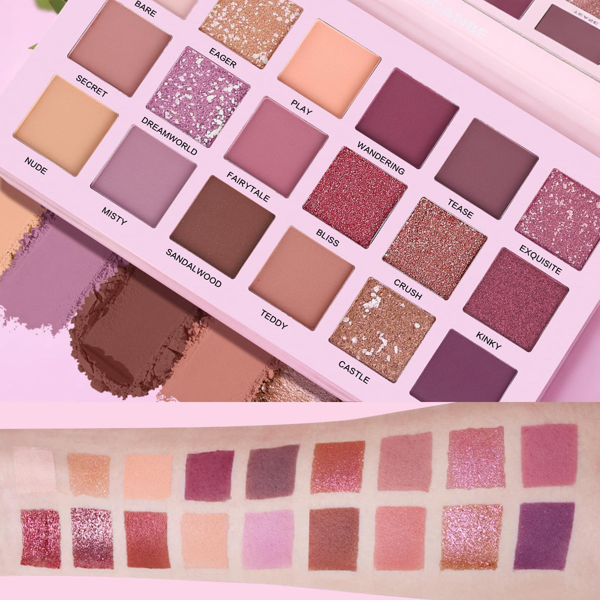 18 Colors Shimmer Matte Glitter Eyeshadow Palette X39405