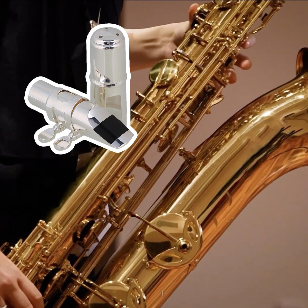 Silver Brass Alto Saxophone Mouthpiece with Cap Ligature S1083