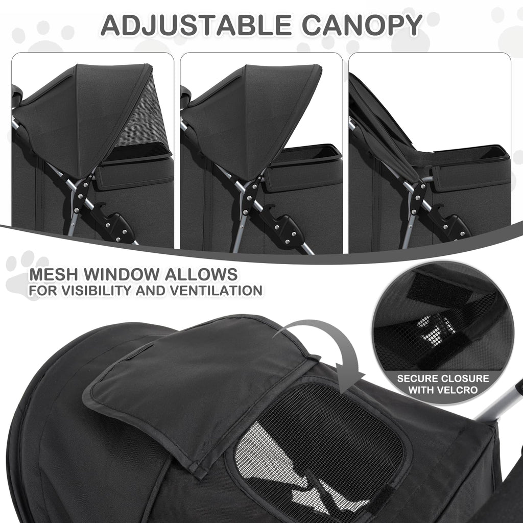 Black Pet Stroller Y2310