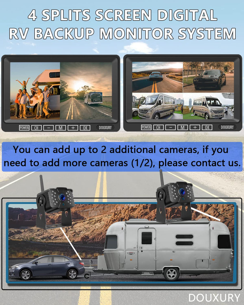 1080P Wireless Backup Camera System with 7'' Monitor IP69K Waterproof Q26515
