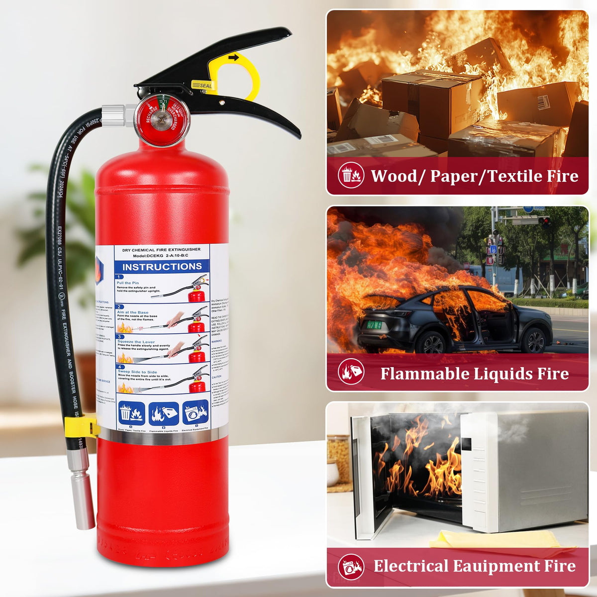 2-Pack 5 lb ABC Dry Chemical Fire Extinguishers O312