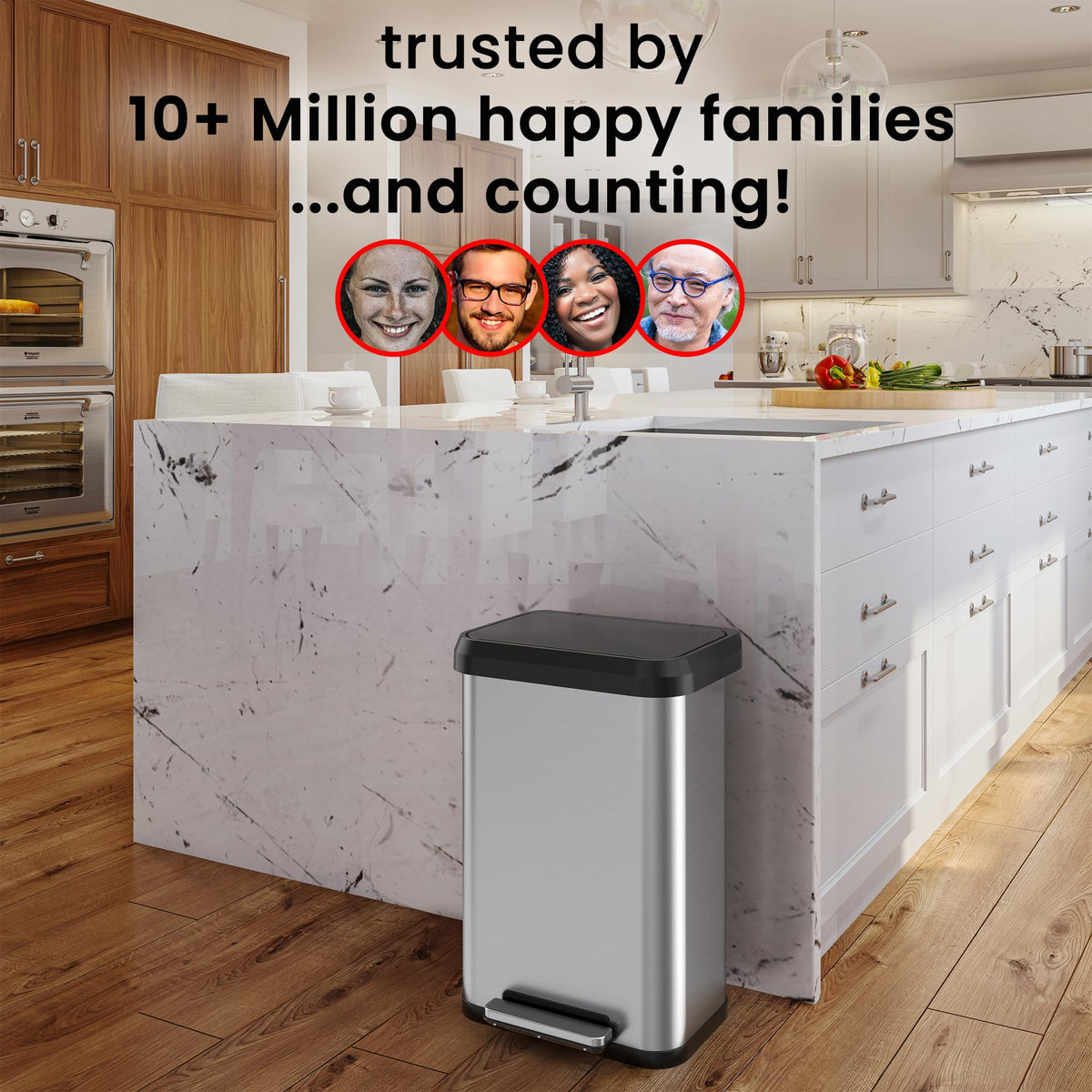 13.2 Gallon Stainless Steel Kitchen Trash Can Q571
