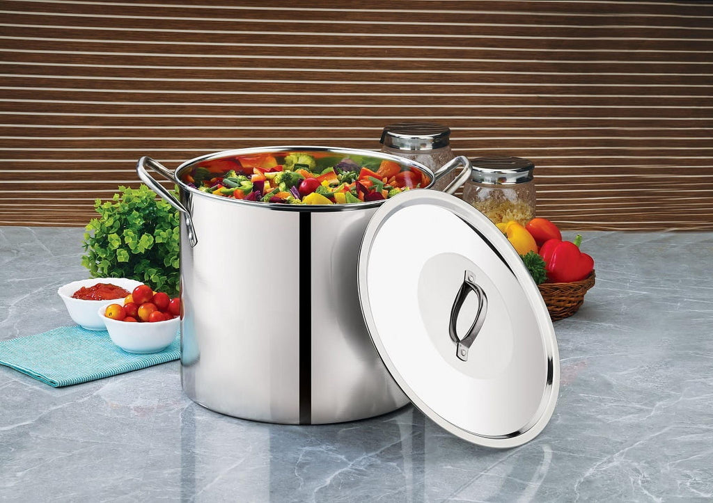 12 Quart Stainless Steel Stock Pot with Metal Lid D254