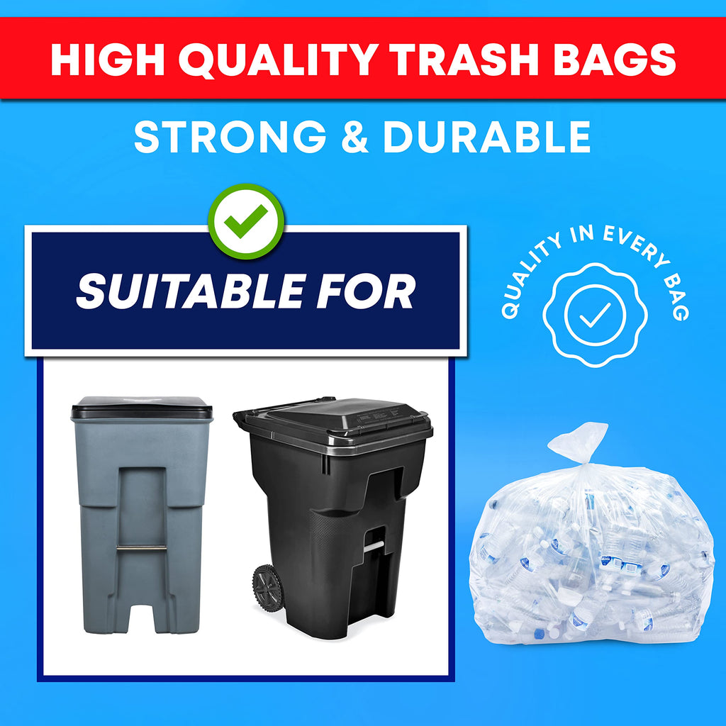 95-100 Gallon Clear Heavy Duty Trash Bags I968