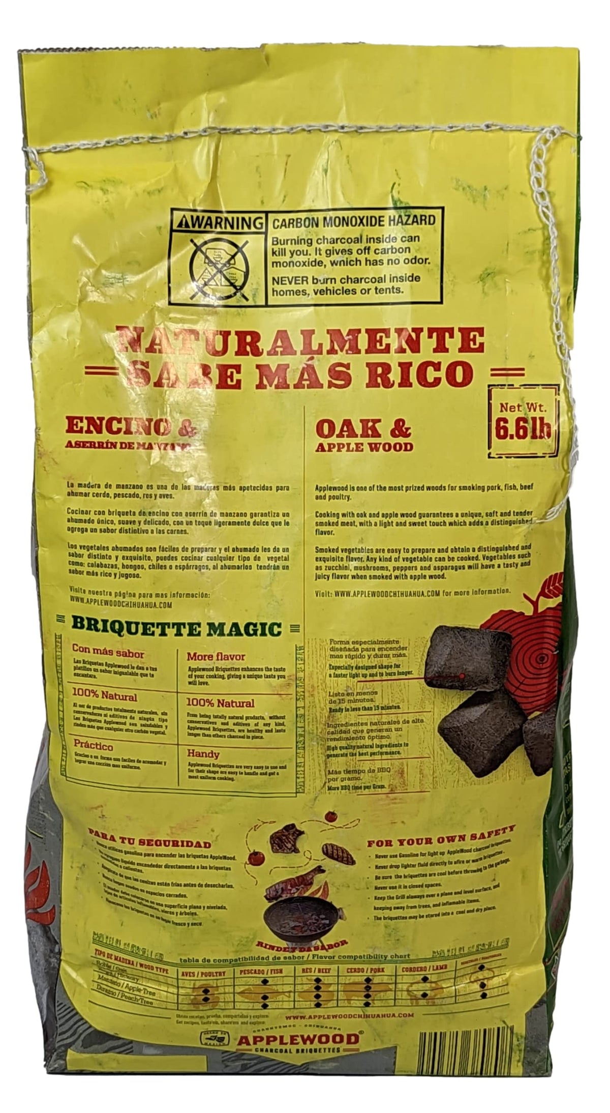 Oak & Applewood Charcoal Briquettes 6.5 Lb O44217