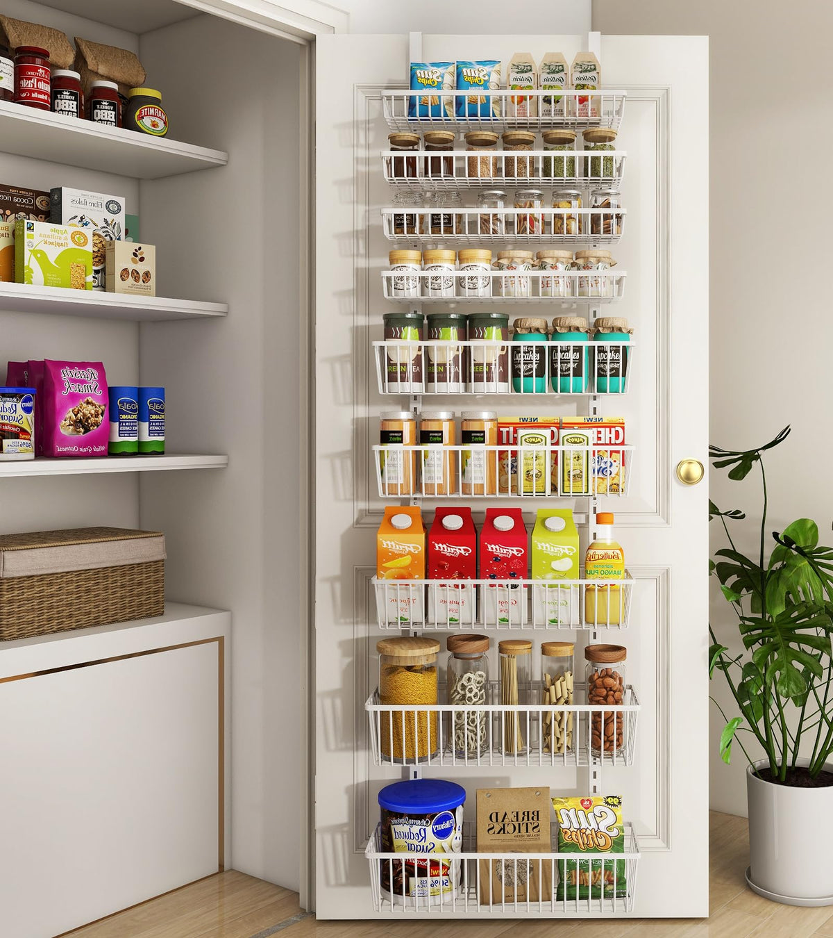 White 9-Tier Over The Door Pantry Organizer Z700913