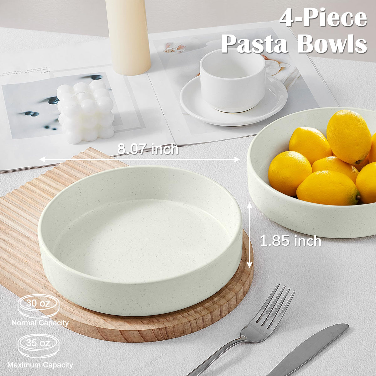 Speckled White 12 Pc Stoneware Dinnerware Set V92543