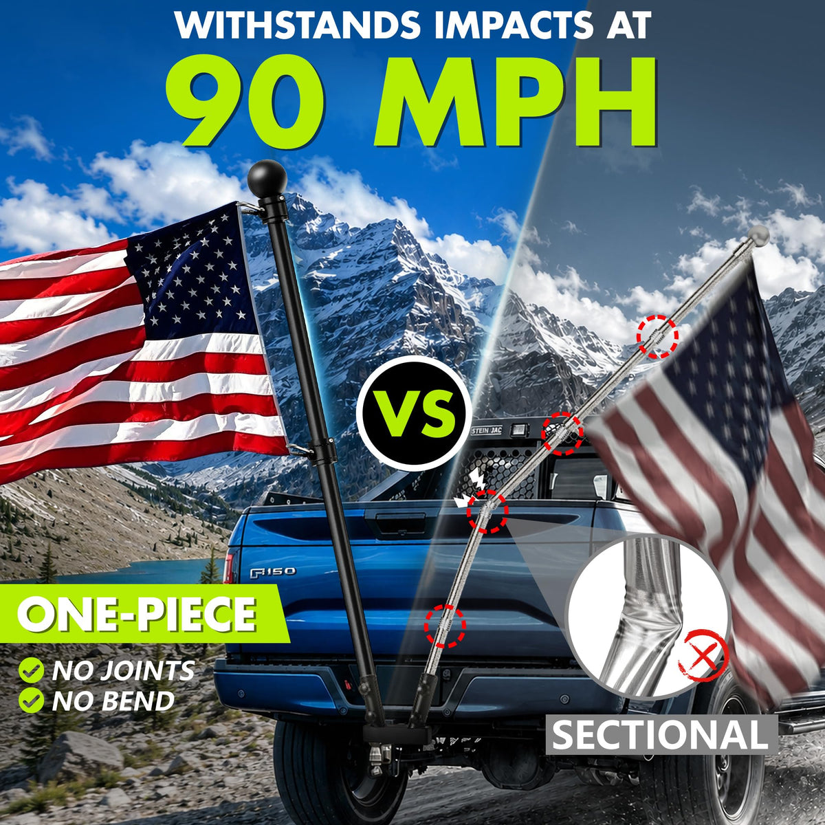 4.8FT Stainless Steel Flag Pole P515