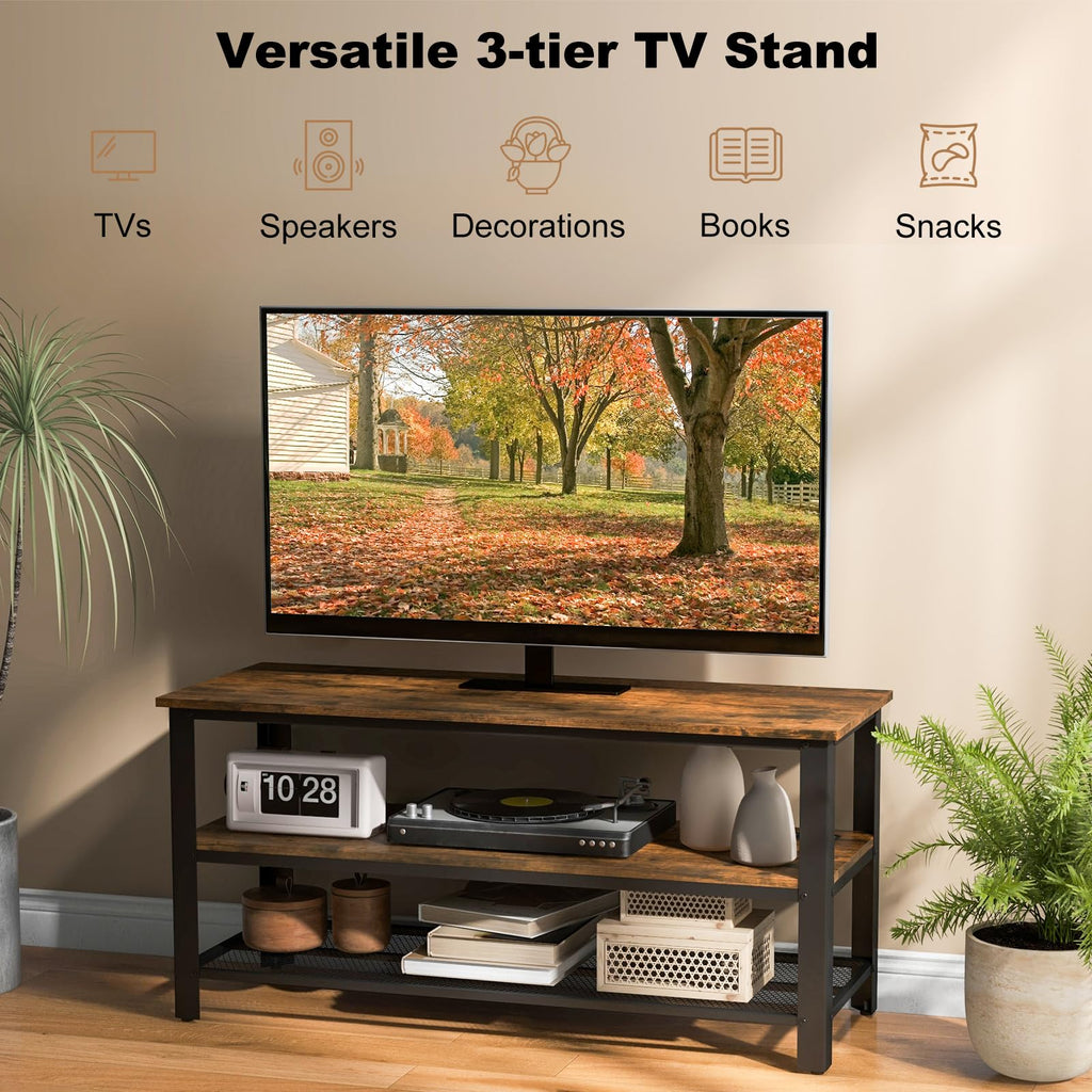 Small 3-Tier TV Stand with Power Outlets and USB Ports F9652