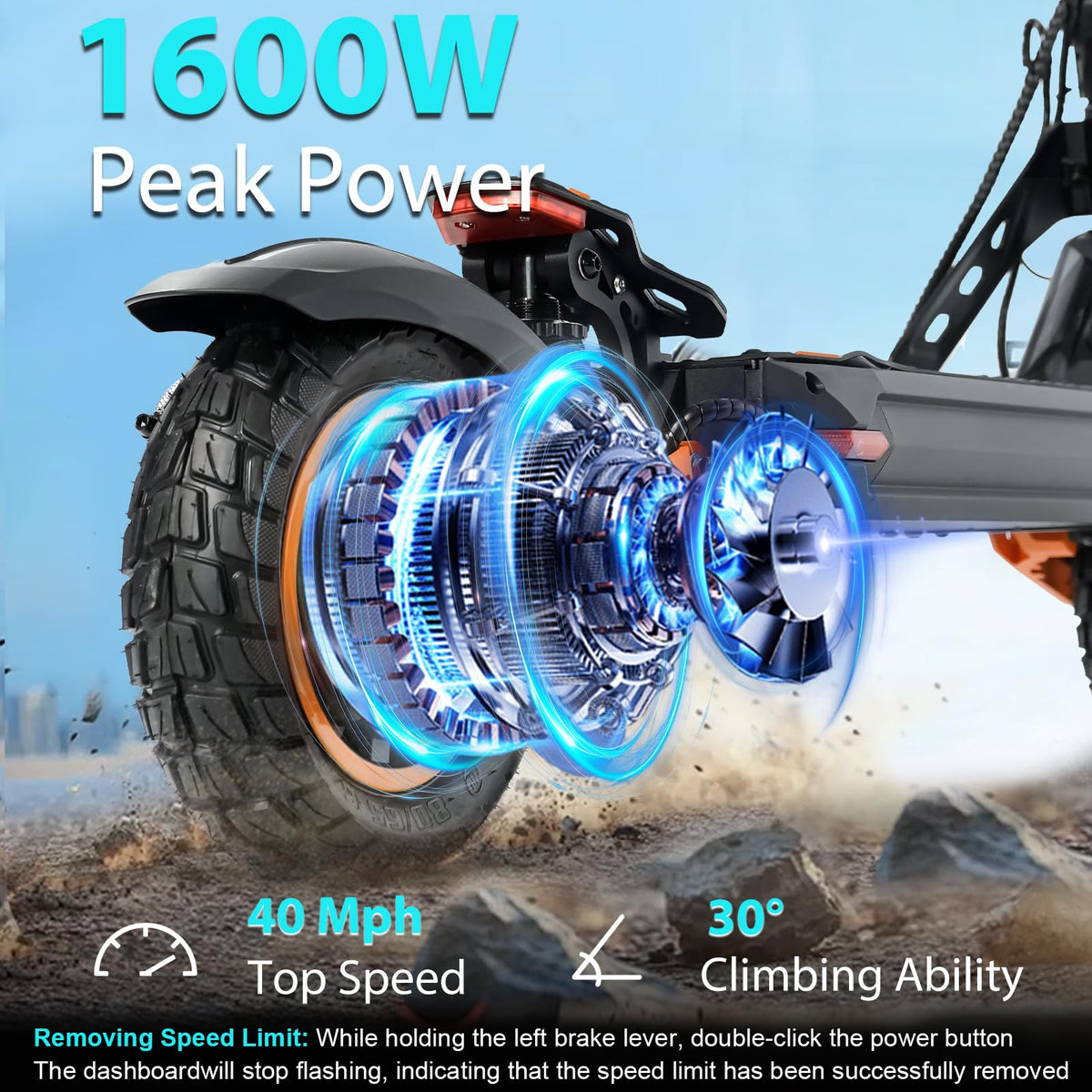 1600 W Motor 50 Miles Range 40 MPH Electric Scooter P88127