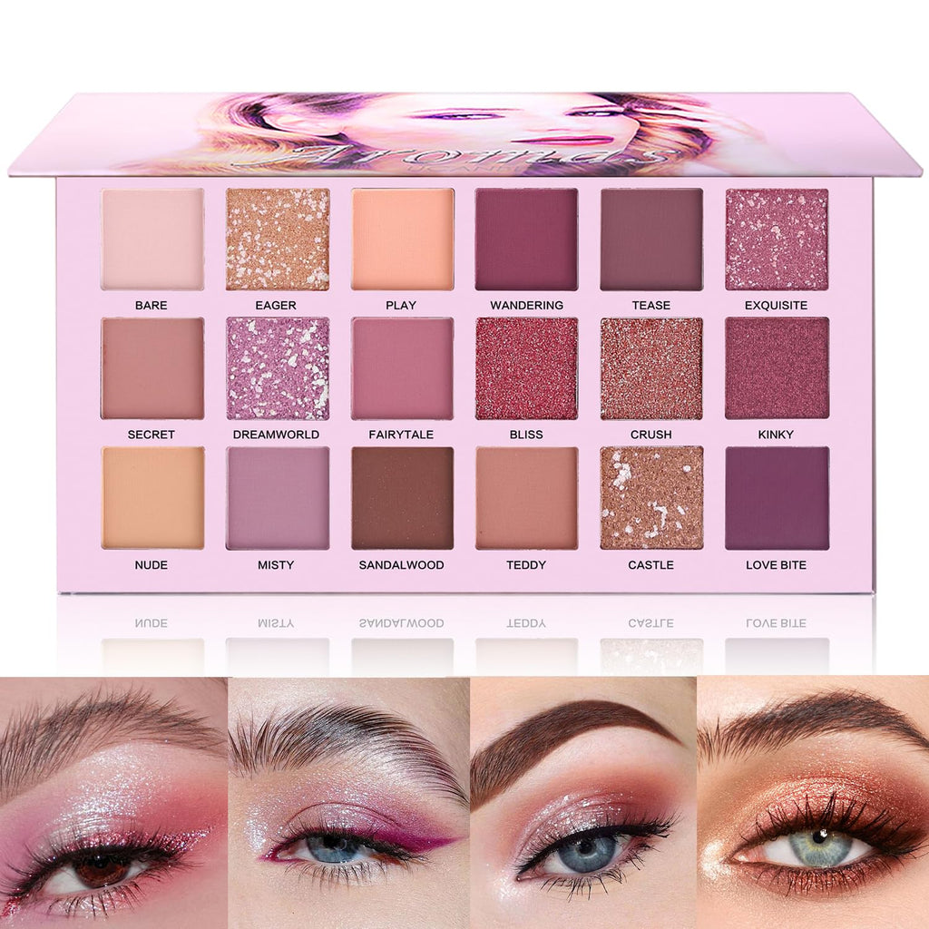 18 Colors Shimmer Matte Glitter Eyeshadow Palette X39405