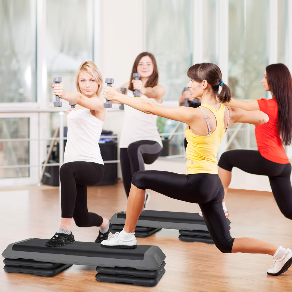 43 inch Adjustable Aerobic Exercise Step Platform with 4 Risers X5962