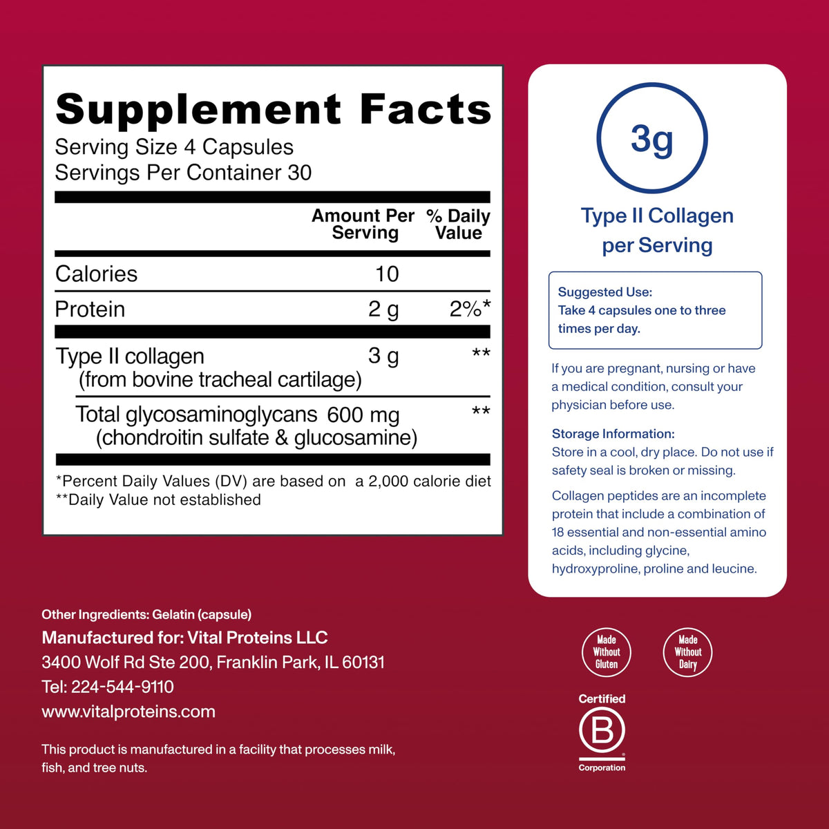Cartilage Collagen Type II 120 Capsules C116057