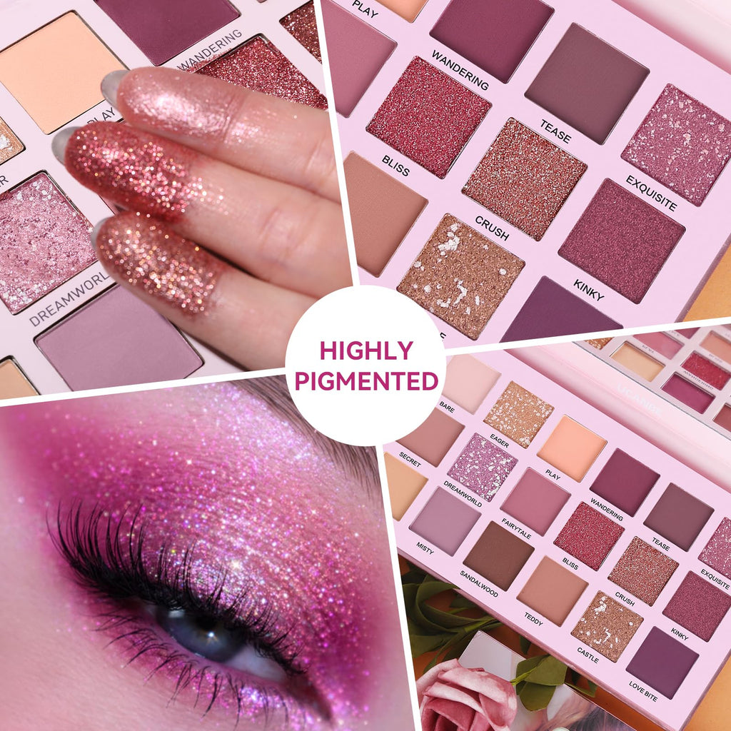 18 Colors Shimmer Matte Glitter Eyeshadow Palette X39405