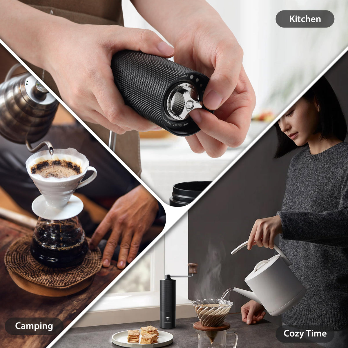 Manual Coffee Grinder with Stainless Steel Conical Burr T6108