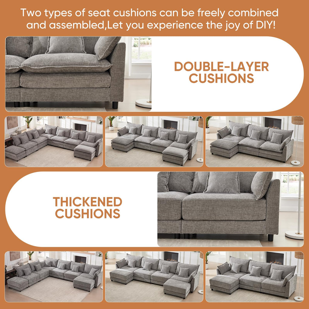 Light Gray Chenille 2 Seater Sofa with Pillows L751532