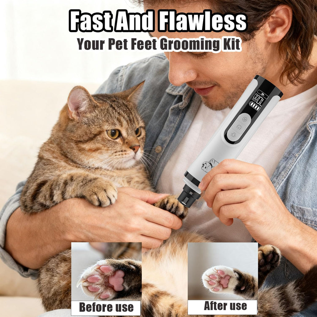 Ultra Quiet Dog Nail Grinder with Dual LED Lights W292
