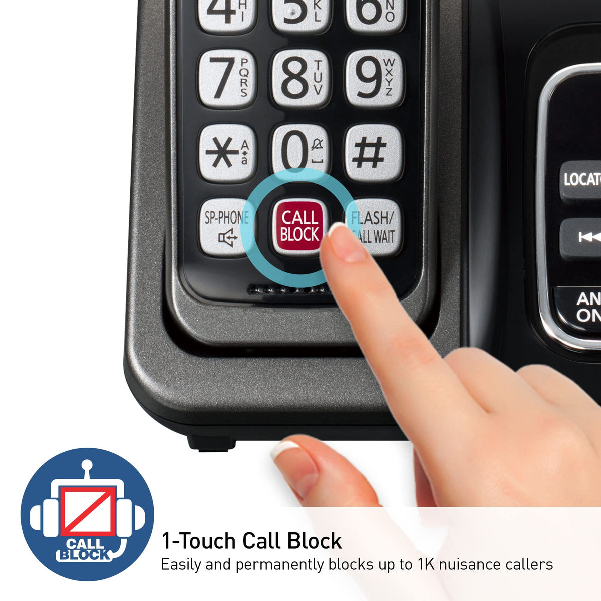 Cordless Phone with Answering Machine, 3 Handset R891845