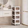 4 Tier Plastic Storage Organizer with Lockable Wheels L797334
