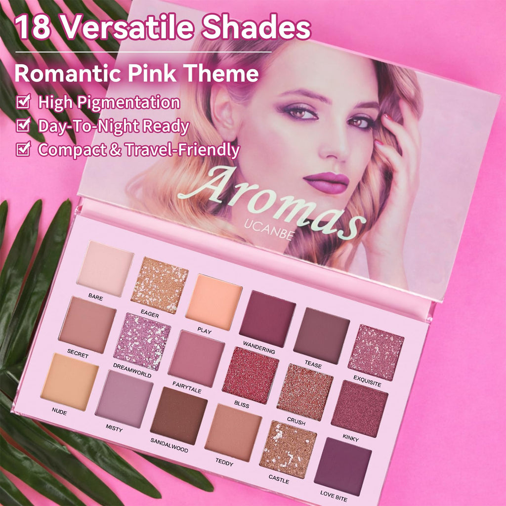 18 Colors Shimmer Matte Glitter Eyeshadow Palette X39405