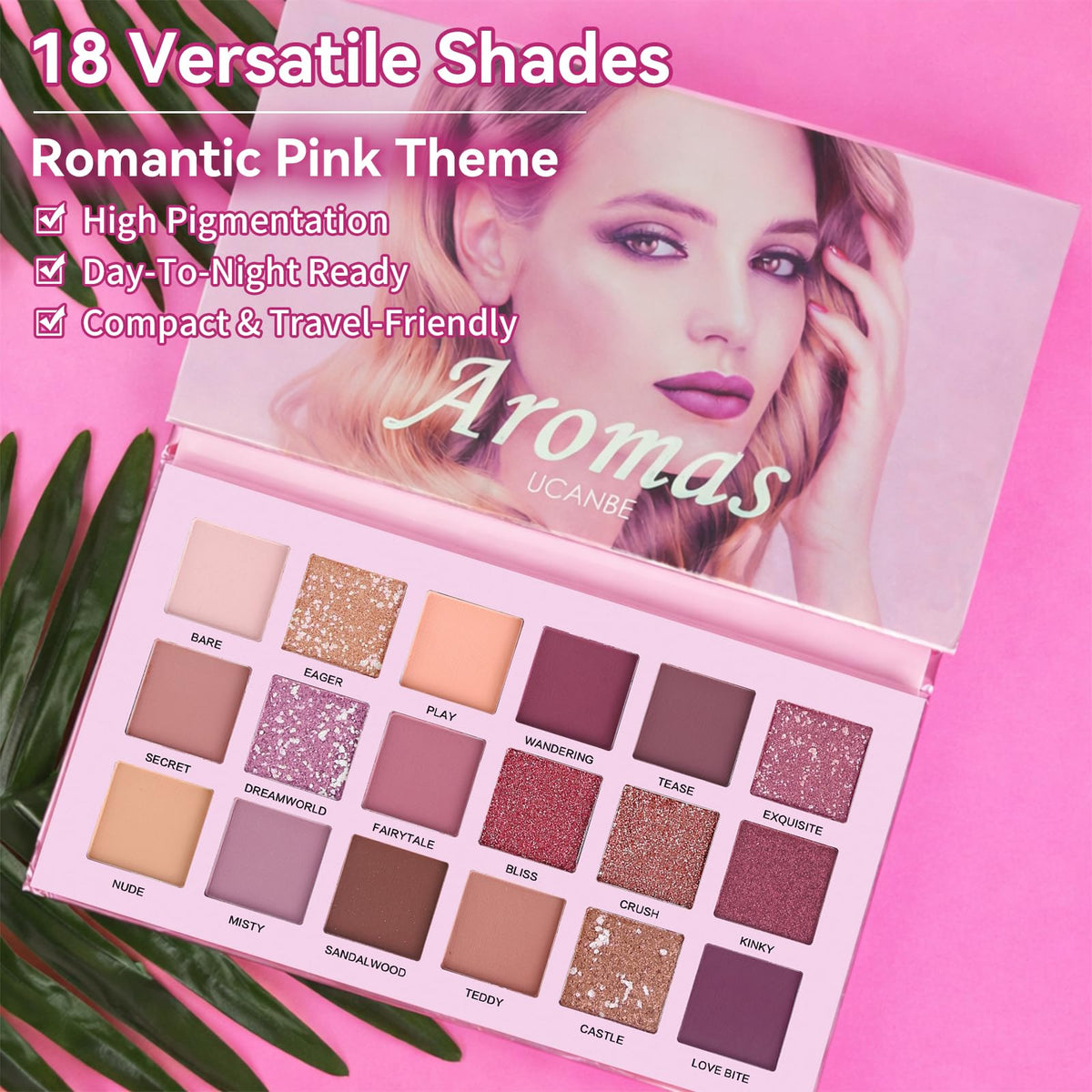18 Colors Shimmer Matte Glitter Eyeshadow Palette X39405