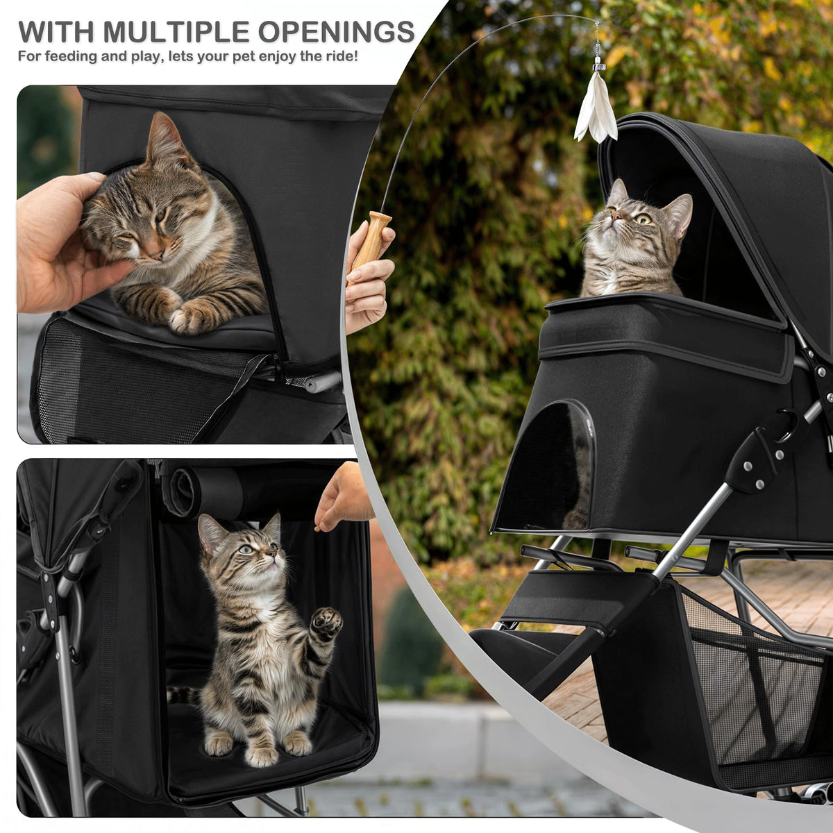 Black Pet Stroller Y2310