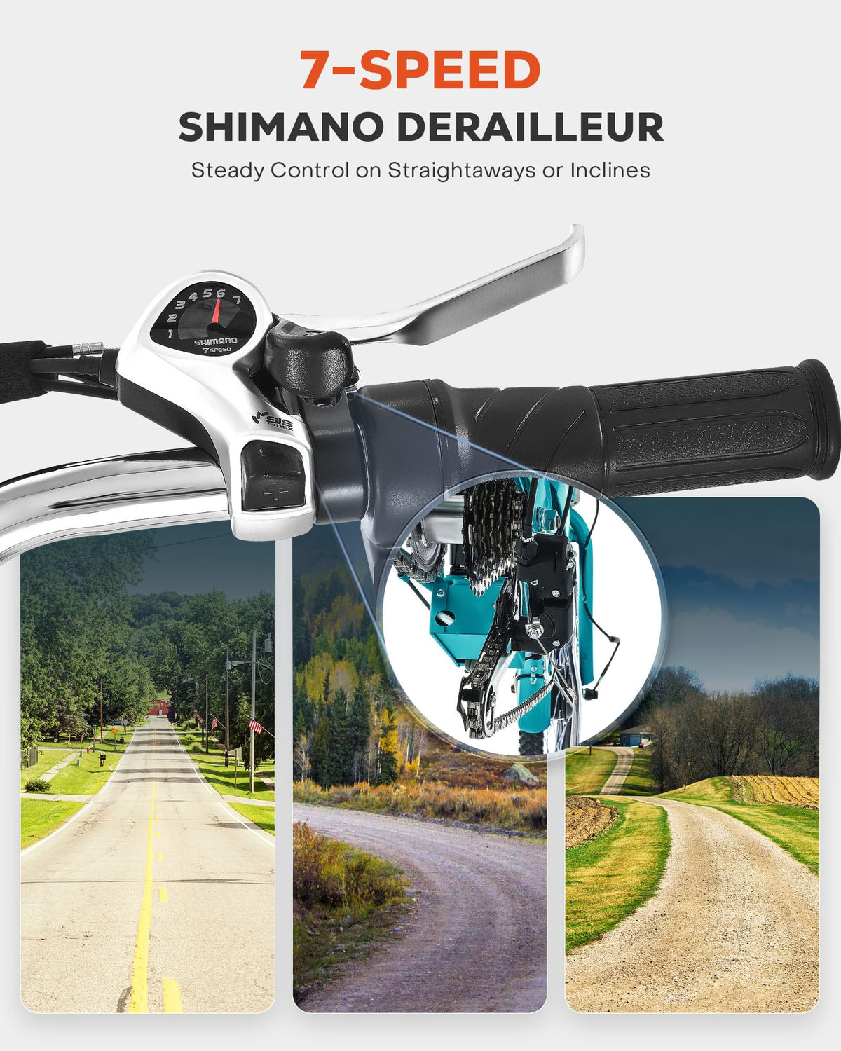 26 in 7 Speed Electric Trike with 36V 13Ah Battery B3376